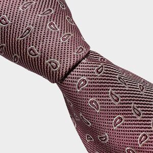 ENRO Nest Tie Pink Paisley 100% Silk Mens Tie